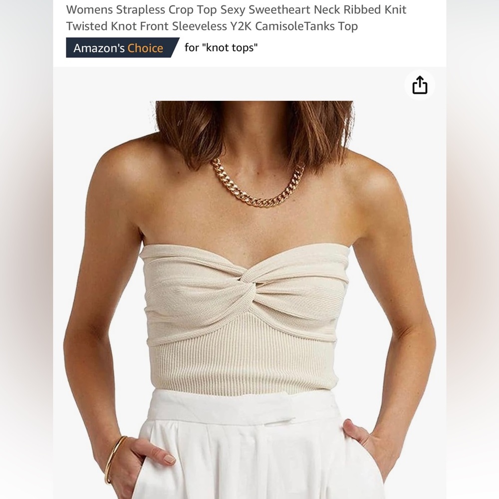 Strapless knit top